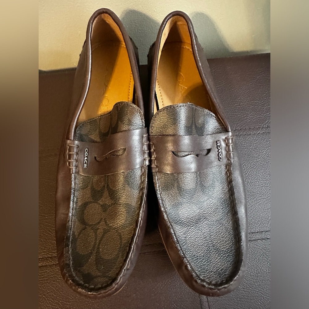 Men’s Coach Mott Driver, brown, leather shoes